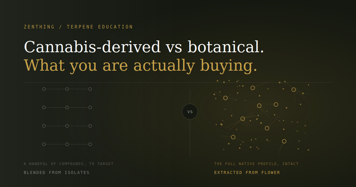 Comparison of botanical terpene blends and cannabis-derived terpenes extracted from flower
