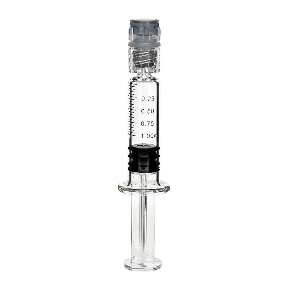 Glass Luer Lock Syringe 1ml - Dab Applicator & Vape Filling Syringe (100 Pack)