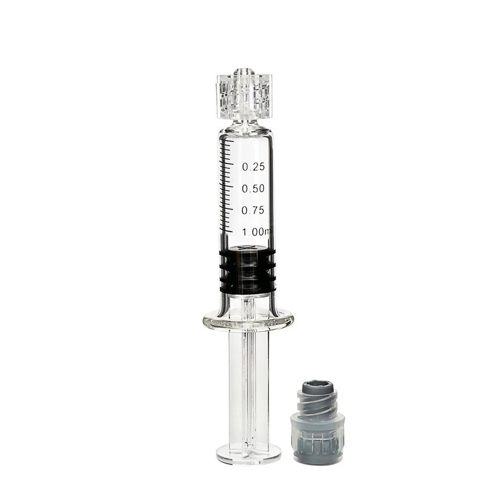 Glass Luer Lock Syringe 1ml - Dab Applicator & Vape Filling Syringe (100 Pack)